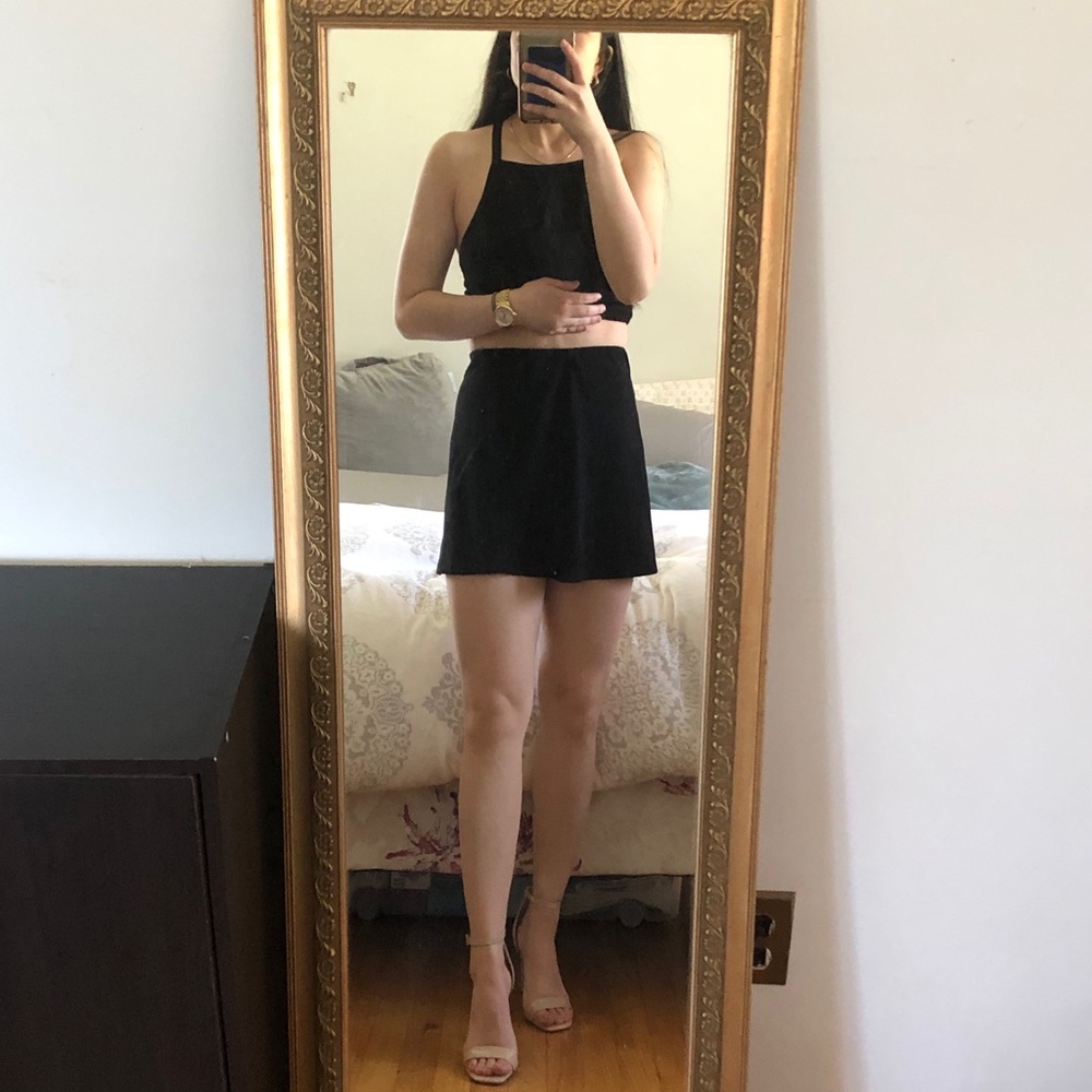Brandy velvet mini skirt